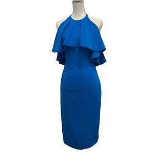 Alberto Makali Ruffled Halter Sheath Dress